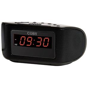 Rádio Relógio Digital Am/Fm com Entrada Auxiiar - Coby Cra55Blk - Bivolt