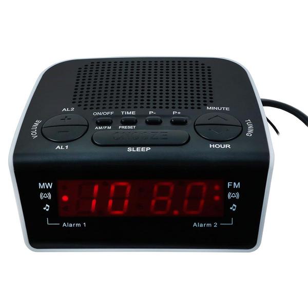 Rádio Relógio Digital com Alarme Duplo Preto RM RRD 21 - MotoBras