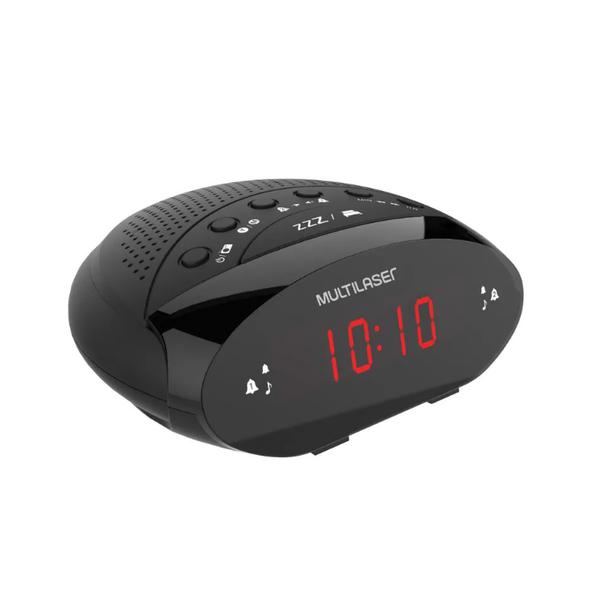 Rádio Relógio Digital FM 3 W RMS Preto SP352-Multilaser