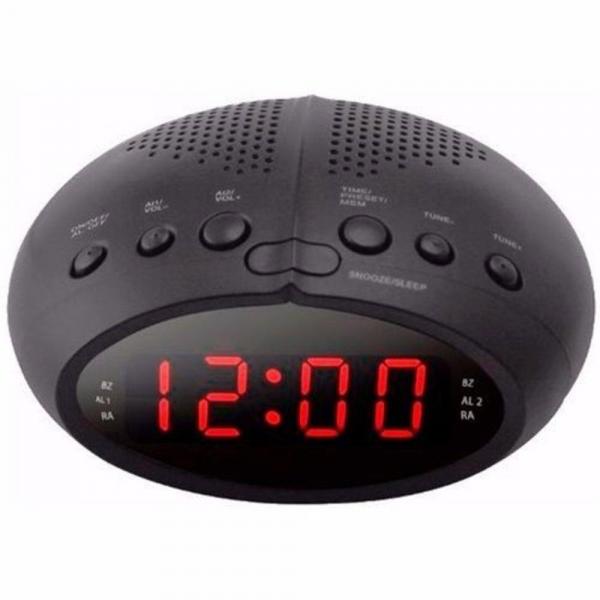 Rádio Relógio Digital Happy Sheep CR-2468 FM Despertador Duplo Alarme Bivolt - Genérico