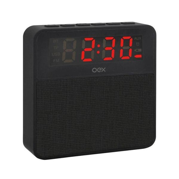 Radio Relogio Oex Clock Speaker Wake FM Micro SD 10W RMS Preto CS100