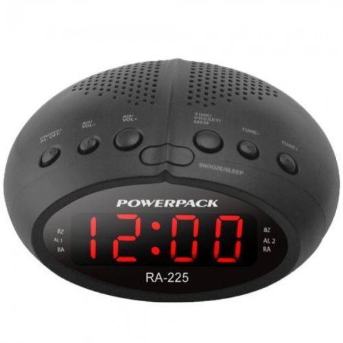 Rádio Relógio Powerpack RA-228.BK Am/Fm