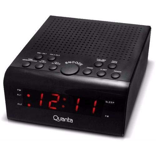 Rádio Relógio Quanta Digital Duplo Alarme Qtrar 4300