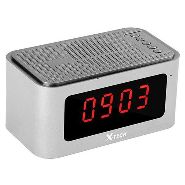 Rádio Relógio X-tech Xt-sb535 Bluetooth / Usb / Cartão Sd / Fm / Tf - Prata