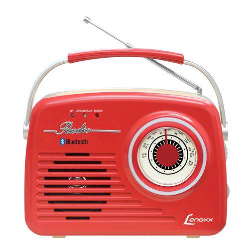 Rádio Retrô Portátil Lenoxx Rb 80 5W Bluetooth Vermelho