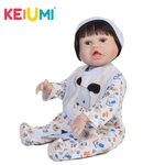 Realistas KEIUMI Renascer Menino 57 cm do bebê presentes de aniversário Toy completa Silicone vinil recém-nascido Renascer Baby Dolls 23''Fashion Criança XMAS