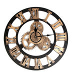 Redbey Estilo De Madeira Engrenagem Relógio De Parede Retro Industrial Decoração