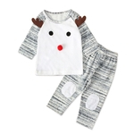 Menino Crianças Adorável manga comprida Natal Elk Top + Calças duas peças Suit Outfit