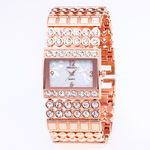 Redbey Mulheres Stylish All-match Praça De Cristal De Aço Pulseira Pulseira De Relógio De Quartzo