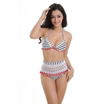 2pcs / set Mulheres cintura alta Bikini Dividir Sexy Top Swimsuit