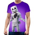 Redbey Unisex Vivid Moda padrão de cor 3D DJ marshmello solto Curto Casual Sleeve T-shirt