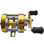 Reel Baitcaster com alça Oversized Ouro Mão Direita