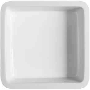 Refratário Quadrado com Aba Porcelana 20 Cm - Branco