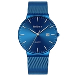 Rel¨®gio de pulso BIDEN Mens Fashion Casual Quartz rel¨®gio do a?o inoxid¨¢vel ¨¤ prova d'¨¢gua