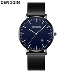 Fashion Quartz Date Watches Luxury Brand Stainless Steel Strap Men's Wrist Watch