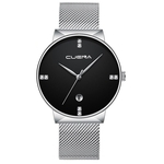 Luxury Ultra Thin Clock Male Steel Strap Casual Quartz Watch Men's Wrist Watch