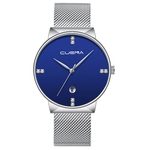 Luxury Ultra Thin Clock Male Steel Strap Casual Quartz Watch Men's Wrist Watch