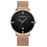 Luxury Ultra Thin Clock Male Steel Strap Casual Quartz Watch Men's Wrist Watch