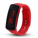 Rel¨®gio de pulso LED Outdoor Sports suave silicone pulseira electr¨®nica para Mulheres