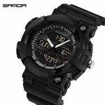 Fashion Classic LED Dual Display Temperature Function Men's Electronic Watch