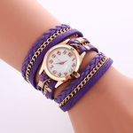 Rel¨®gio pulseira da moda Weave pulseira de couro Lady Mulheres rel¨®gio de pulso PP