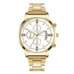 Rel¨®gios de quartzo rel¨®gio de a?o inoxid¨¢vel luxo Dial Casual Bracele Assista