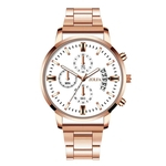 Rel¨®gios de quartzo rel¨®gio de a?o inoxid¨¢vel luxo Dial Casual Bracele Assista