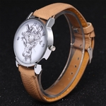 Rel¨®gios Litchi Padr?o Leather Strap Rodada Dial rel¨®gio de quartzo F-422L