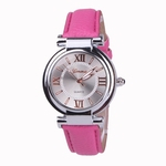 Rel¨®gios mulheres Luxo Magro PU Leather Strap Rodada Dial os rel¨®gios de quartzo ZLF0379