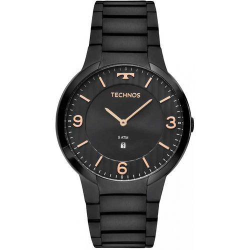 Rel Technos-pulso Preto Pulseira Preta Qz Technos Gl15am/4p