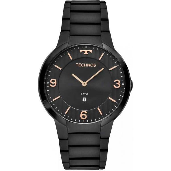 Rel Technos-pulso Preto Pulseira Preta Qz Technos Gl15am/4p