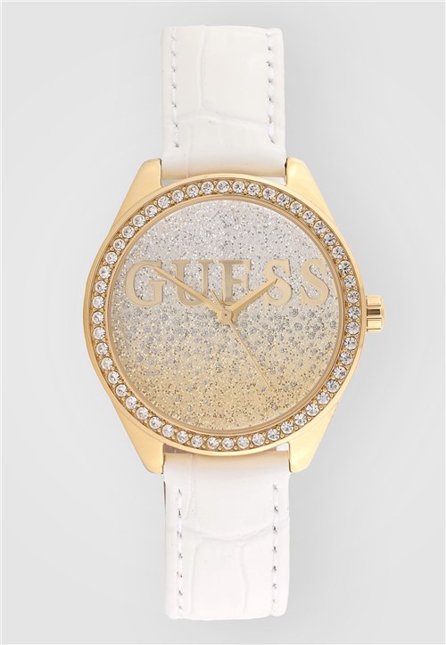 Relógio Couro Guess 92655LPGTDC5 Branco/Dourado