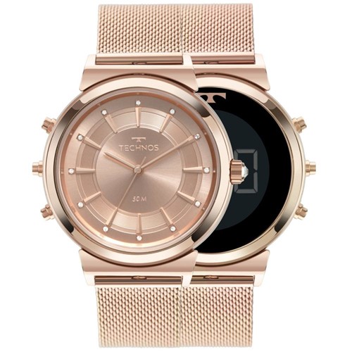 Relógio Feminino Technos Curvas 9T33AC/4J 38mm Aço Rosé - Kanui