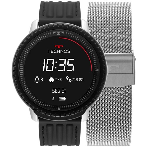 RelÃ³gio Masculino Technos Connect ID Smartwatch L5AB/4P 48mm AÃ§o Prata - Incolor - Masculino - Dafiti