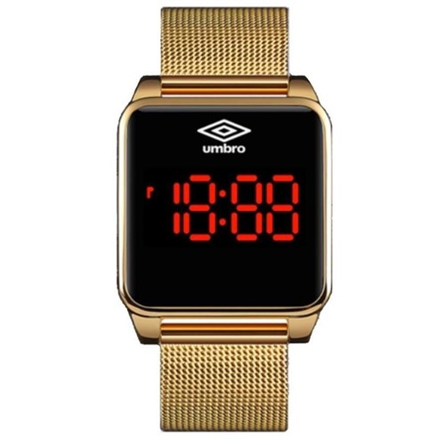 RelÃ³gio Pulso Digital Umbro Touch Screen Pulseira Metal Dourado - Dourado - Dafiti