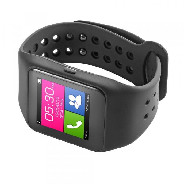 RelÃ³gio SmartWatch SW1 P9024 Bluetooth Preto - MULTILASER