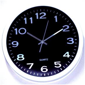 Relógio 449 de Parede 40 Cm Preto Plástico Vidro Grande Novo