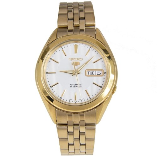 Relógio 5 Automático 21 Jewels Unissex Dourado Seiko SNKL26K1