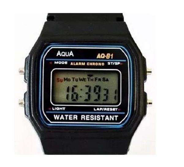 Relógio a Prova Dágua Aqua Aq-91 Masculino Resistente Preto