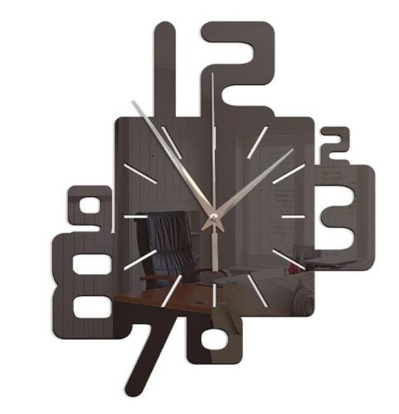 Relógio Acrílico Preto Criativo Sala Casa Escritório Quarto Preto - Agv Criações