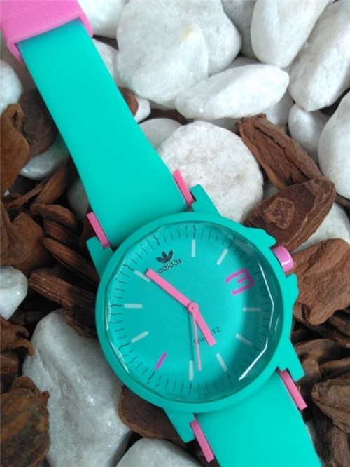 Relógio Adidas Borracha Verde Água/rosa 2571
