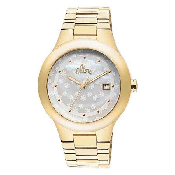 Relógio Allora Feminino Dourado com Calendário Pulseira em Aço Inox - Al2115aa/4b