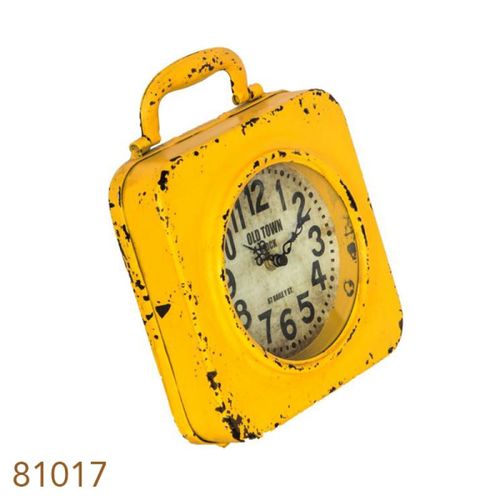 Relógio Amarelo em Ferro Goodsbr 24x20x5cm