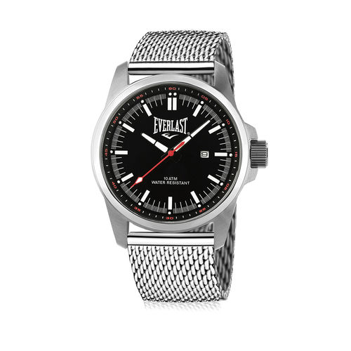 Relógio Analógico de Pulso Masculino Everlast Pulseira Aço