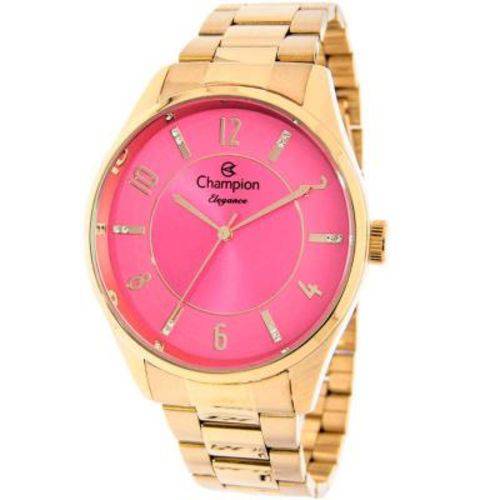 Relógio Analógico Feminino Champion Social CN26288L Dourado - Pulseira de Aço, Resistente à Água