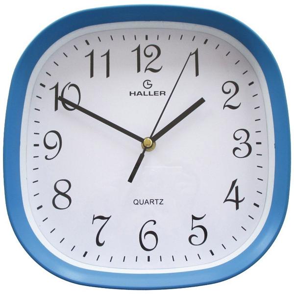 Relógio Analógico Quadrado 25x25cm Quartz para Parede Azul Kienzle Haller