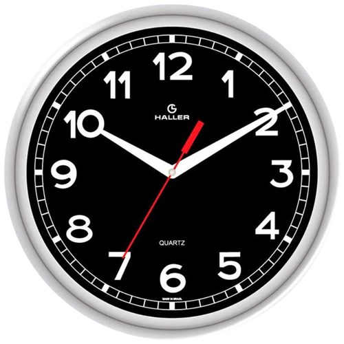 Relógio Analógico Redondo 25Cm Quartz para Parede Cinza Kienzle Haller