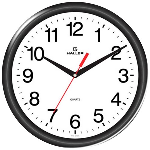 Relógio Analógico Redondo 22Cm Quartz para Parede Preto Kienzle Haller