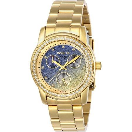 Relógio Angel 23822 Feminino Banhado Ouro 18K Zircônia Fundo Degradê Caixa 38 Mm - Iv