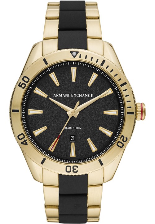 Relógio Armani Exchange Analógico com Data Dourado Redondo - Ax1825/1Dn